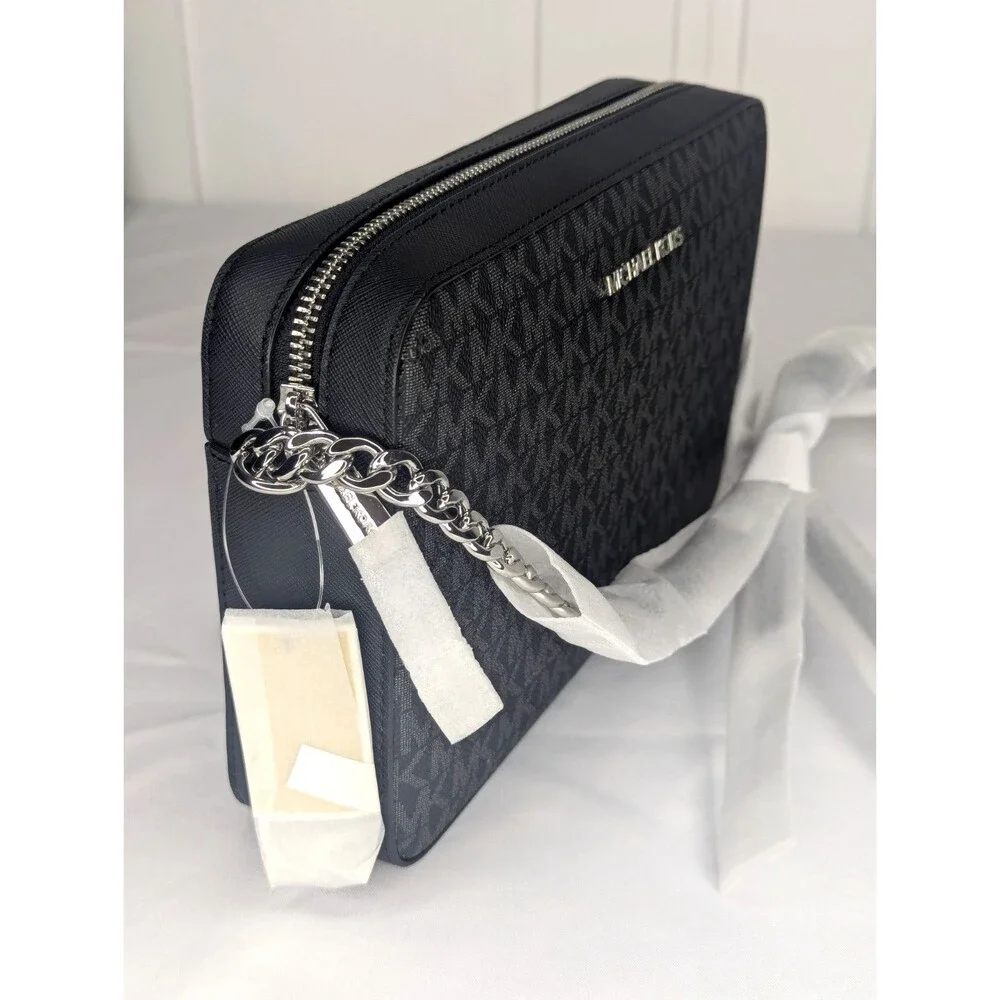 Michael Kors Jet Set Leather Crossbody Bag - Black, Brand New